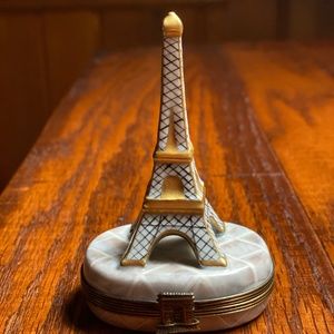 Limoges Peint Main Trinket Box - Eiffel Tower